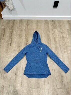 Stio Sweetwater Fleece Hoodie Womens Small Blue Pullover 1/4 Zip 1178 Outdoors